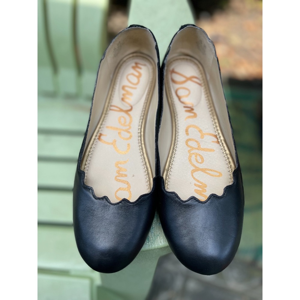 Sam Edelman Francis Finnegan Black Leather Flats 6.5M